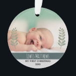 Modern Boys Cute First Christmas Car and Stars Ornament<br><div class="desc">This whimsical and modern Christmas baby ornament design features a unique red car with Christmas tree illustration and stars, as well as space for you to personalise the item using your baby boys name, year, a personal message, and add a photo. The perfect gender-neutral keepsake for your little one's first...</div>