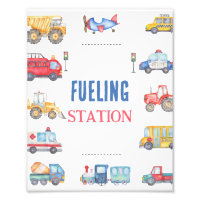 Modern Boys Transport 1st Birthday Party Sign 