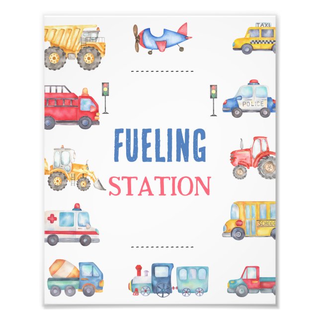 Modern Boys Transport 1st Birthday Party Sign  (Front)