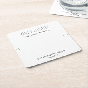 Modern Bracelet Display White Square Paper Coaster