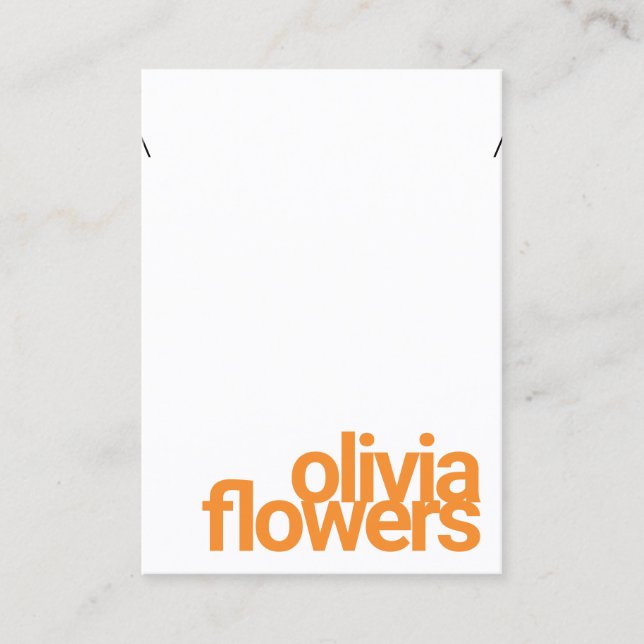 Modern Bracelet Necklace Bold Orange Font  Busines Business Card (Front)