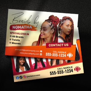 Modern Braiding Salon Braid Stylist Hairstylist  Flyer