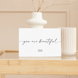 Modern Branded You Are Beautiful Thank You Card