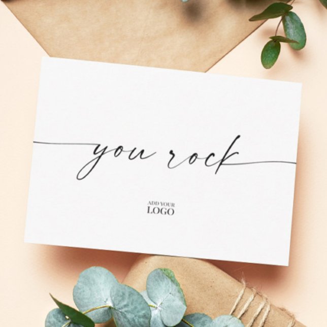 Modern Branded You Rock Thank You Card (Creator Uploaded)