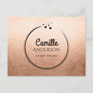 Modern Branding Postcard in Rose Gold