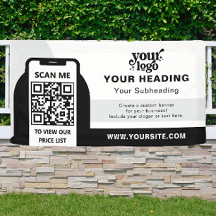 Modern Branding Professional Advertising QR Code Banner