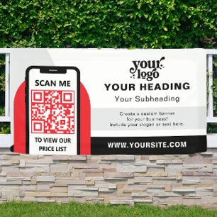 Modern Branding Professional Advertising QR Code Banner