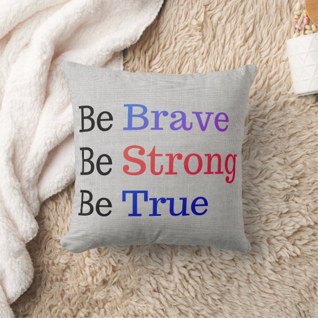 Modern Brave Strong True Typography Cushion (Blanket)
