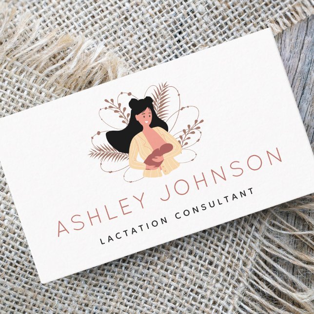 Modern Breastfeeding Illustration Lactation Expert Business Card (Creator Uploaded)