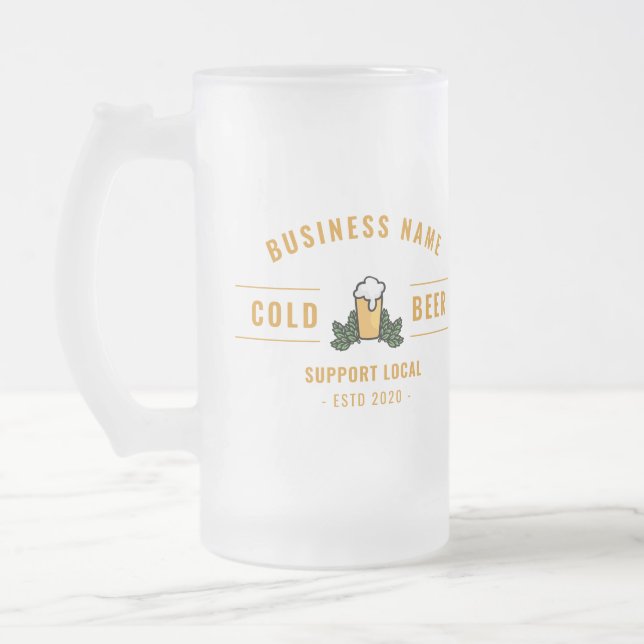 Modern Brewer business | Beer Supplier Frosted Glass Beer Mug (Left)