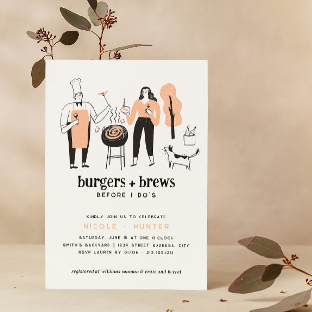 Modern Brews Before I Do's Couples Bridal Shower Invitation (Cheers to love! Join our 'Brews Before I Do's' Bridal Shower 🥂💍)