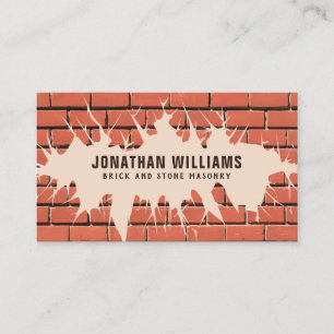 Modern Bricklayer and Stone Masonry  Business Card