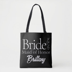 Modern Bridal Party Bride Squad Maid of Honour Tote Bag