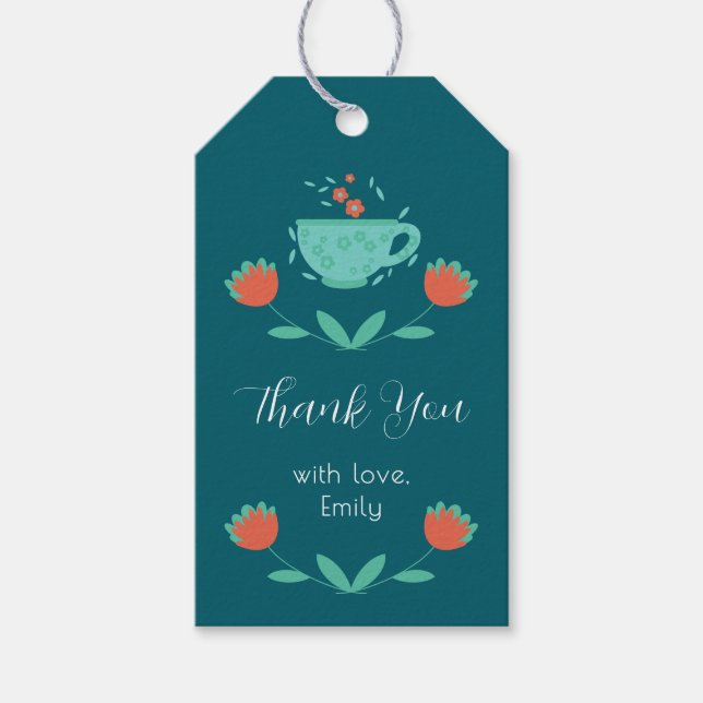 Modern Bridal Shower–Afternoon Tea Party Gift Tag (Front)