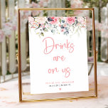 Modern Bridal Shower Bar Sign<br><div class="desc">This Modern Bridal Shower Bar Sign features a chic blush pink design with elegant watercolor wildflowers, perfect for a spring or summer celebration. The stylish and modern layout, accented by delicate floral elements, adds a touch of sophistication to your bar area, creating a beautiful focal point for your bridal shower....</div>