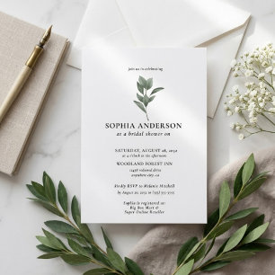 Modern Bridal Shower Botanical Eucalyptus Boho Invitation