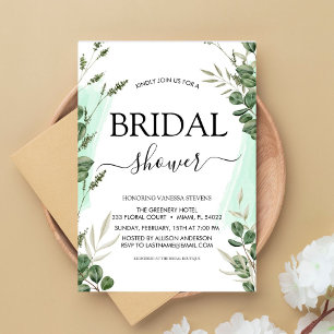 Modern Bridal Shower Botanical Eucalyptus Boho Invitation