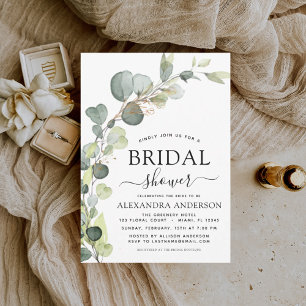 Modern Bridal Shower Botanical Eucalyptus Boho Invitation