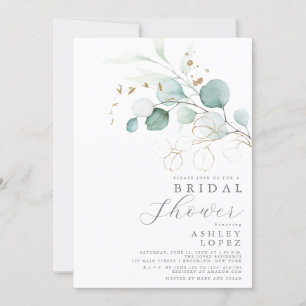 Modern Bridal Shower Botanical Eucalyptus Boho Invitation