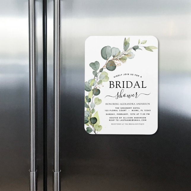Modern Bridal Shower Botanical Eucalyptus Boho Magnet (Creator Uploaded)