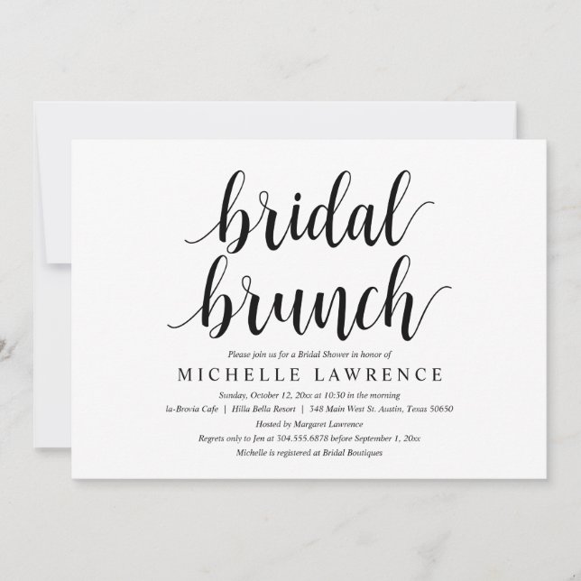 Modern Bridal Shower Brunch Celebration Invitation (Front)