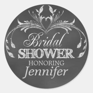Modern Bridal Shower Favour Stickers   Chalkboard