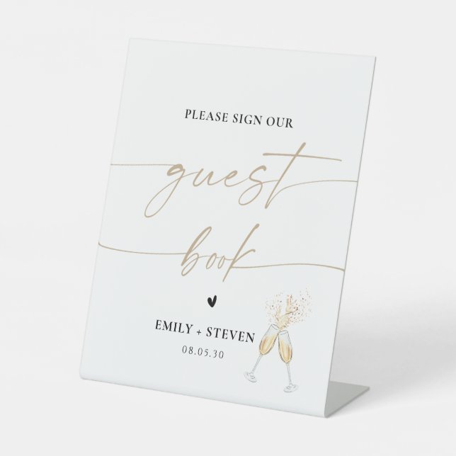 Modern Bridal Shower Guest Book Sign (Front)
