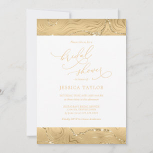 Modern Bridal Shower Luxury Gold  Invitation