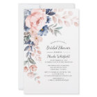 Modern Bridal Shower Pink Floral Invitation Card