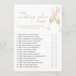 Modern Bridal Shower Shoe Game Card