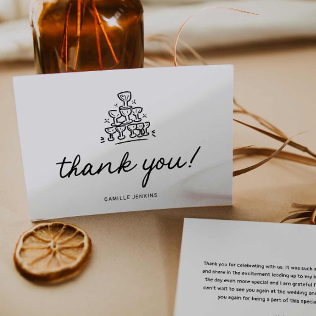 Modern Bridal Shower Thank you Card (Modern Bridal Shower thank you card with message)