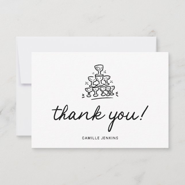 Modern Bridal Shower Thank you Card (Front)
