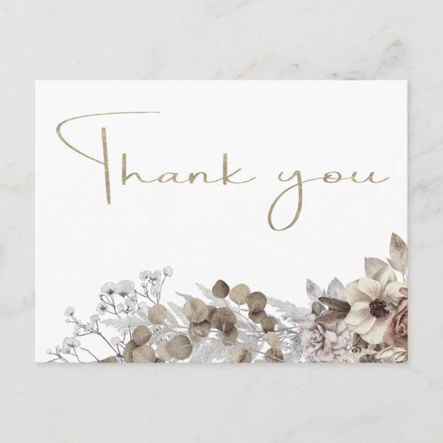 Modern  Bridal Shower Thank You  Postcard (Front)