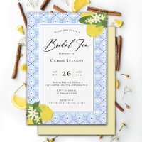 Modern Bridal Tea Lemons Portuguese Tiles Shower