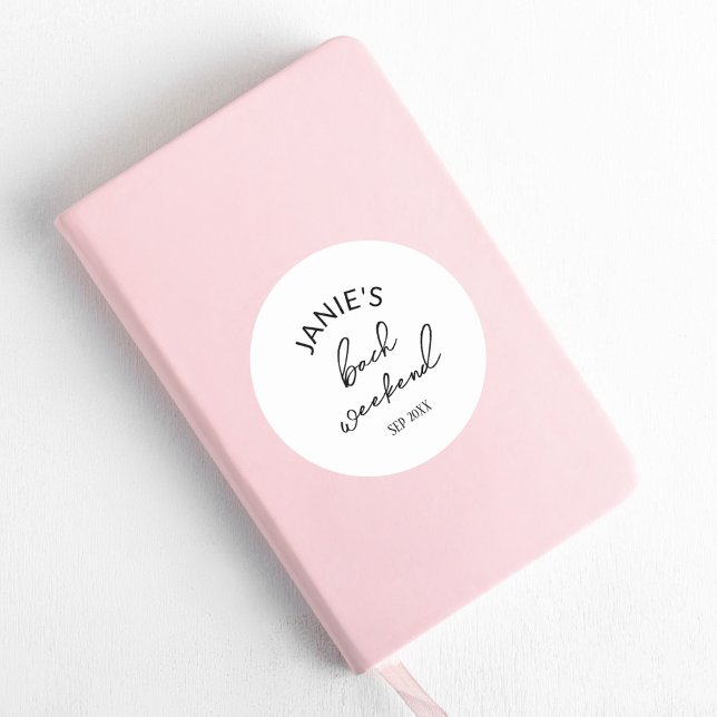 Modern Bride/Bridal Bachelorette Party Classic Round Sticker (Creator Uploaded)