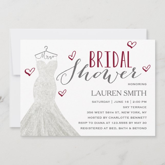 Modern Bride Burgundy | Bridal Shower Invitation (Front)