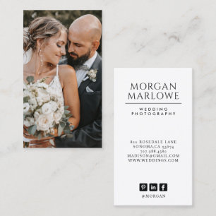 Modern Bride Groom Photo Wedding Photographer Business Card
