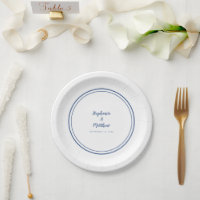 Modern Bride Groom Weddings Party Decor Blue White