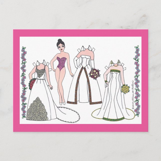 Modern Bride III Paper Doll Postcard (Front)