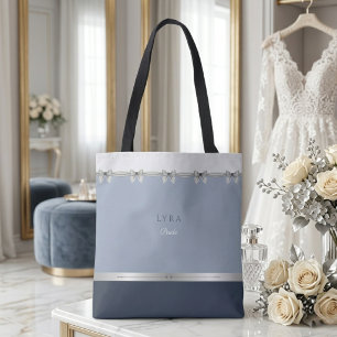 Modern Bride   Luxury Dusty Blue Wedding Tote Bag