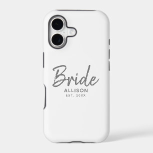 Modern Bride Script White Grey Personalised