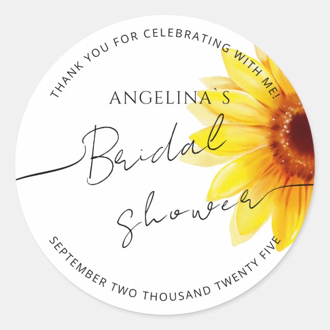 Modern Bride Shower Square Sticker  (Front)