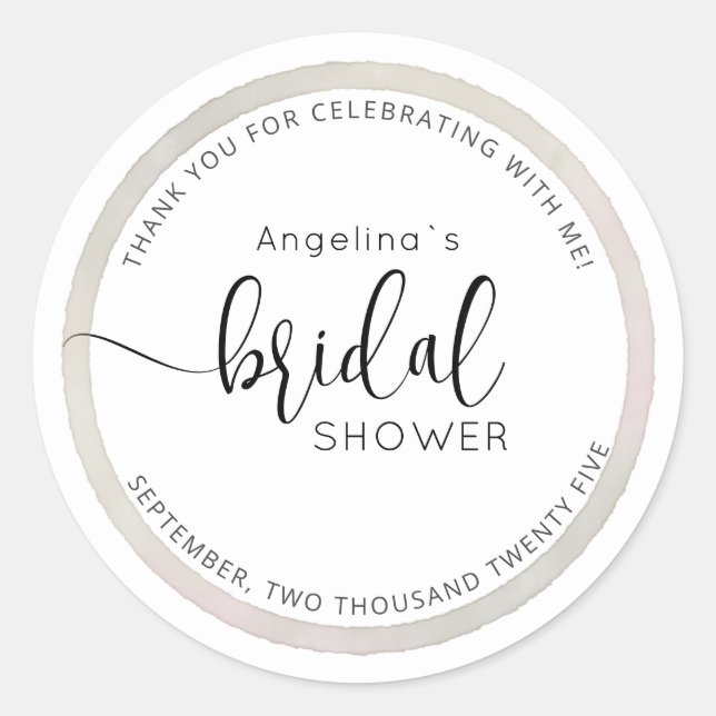 Modern Bride Shower Sticker  (Front)