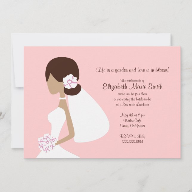 Modern Bride Silhouette Invitation (Front)