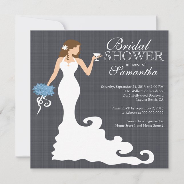 Modern Bride Wine Bridal Shower Invitations (Front)