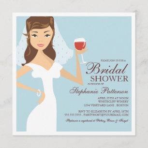 Modern Bride Wine Theme Bridal Shower Invitation