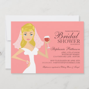 Modern Bride Wine Theme Bridal Shower Invitation