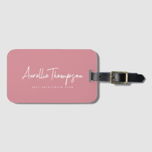 Modern Bridesmaid Bridal Bachelorette Dusty Pink Luggage Tag