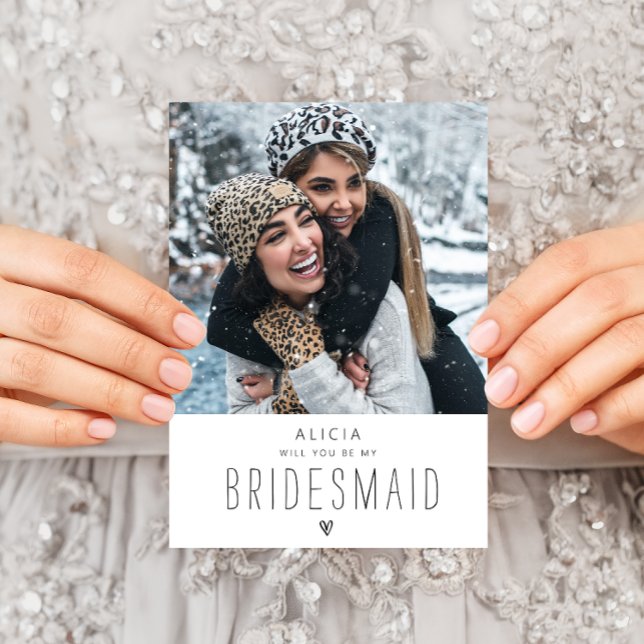 modern bridesmaid propodsal photo card (Creator Uploaded)