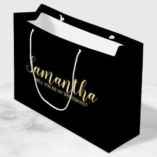 Modern Bridesmaid Proposal Large Gift Bag